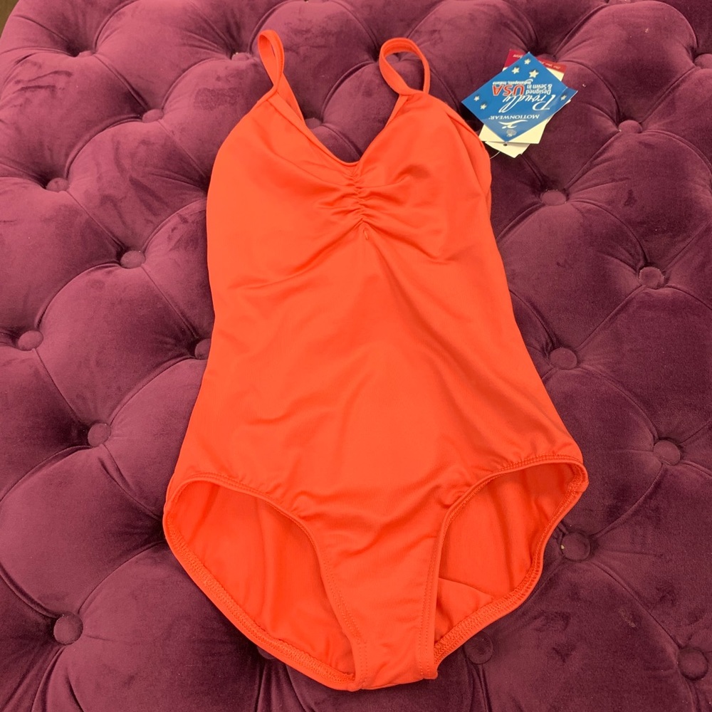 NWT coral leotard with fancy back